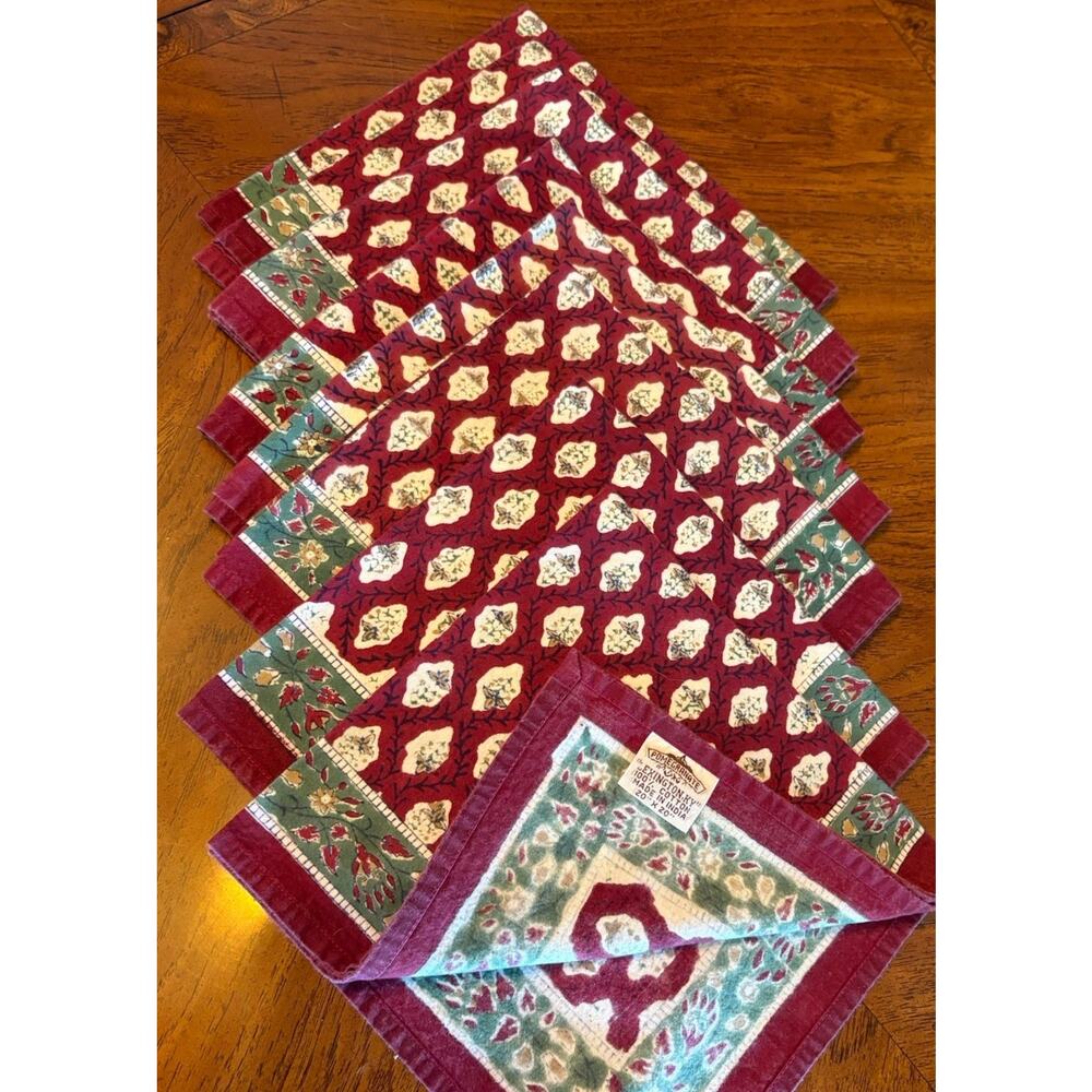 Set of 8Pomegranate Brand Print Cotton Napkins 20" X 20"